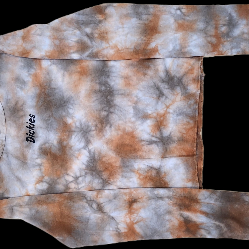 Dickies Orange and Gray Tie-Dye Long Sleeve Shirt